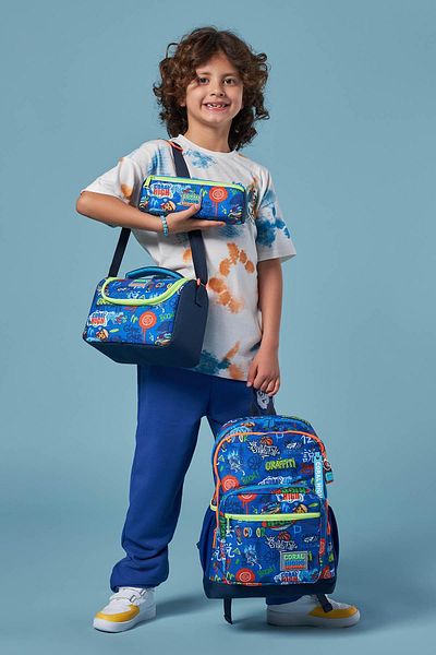 Coral High Set de 3 ghiozdane pentru copii cu model graffiti - Saks SET 0123767