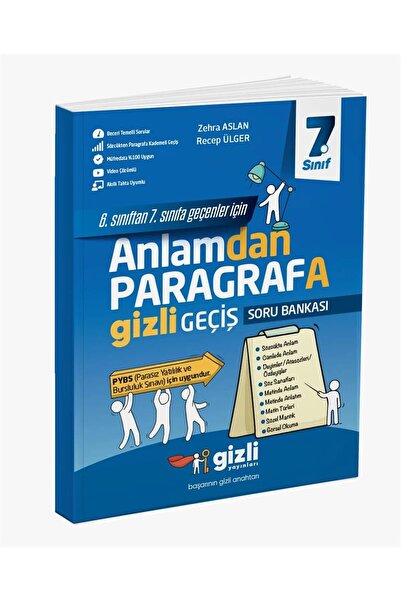 Gizli Yayınları 7. Sınıf Anlamdan Paragrafa Gizli Geçiş Gizli Yayınları
