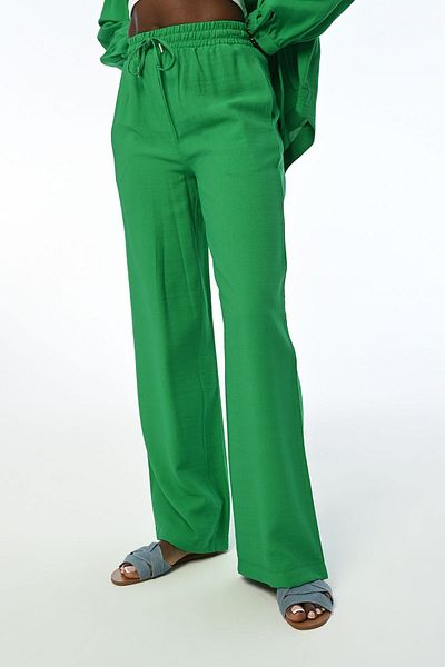 Orfeo Negro Comfortable Women's Trousers - Wide Leg and Elastic Waist, Solid Color