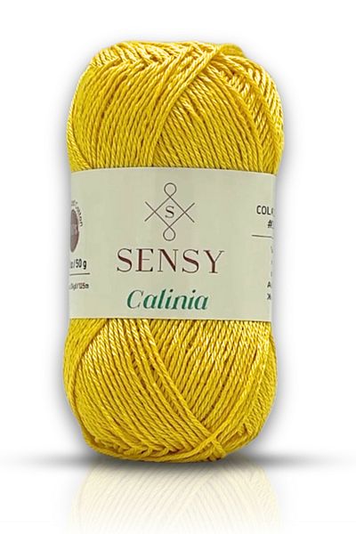SENSY Calinia 100% Mercerized Cotton - Yarn, Lace, Crochet and Giza Corn Yellow Cotton Knitting