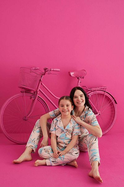 ELİTOL Set de pijama cu nasturi din lycra din bumbac