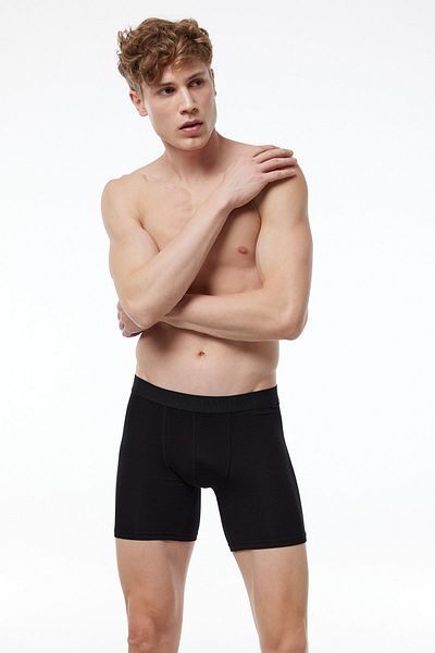 Malabadi Ανδρικό μαύρο Modal Long Boxer 010