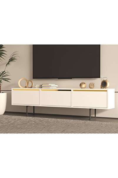 MERT SERT MOBİLYA Valentina Tv Sehpası Ünitesi 180 cm Metal Ayak
