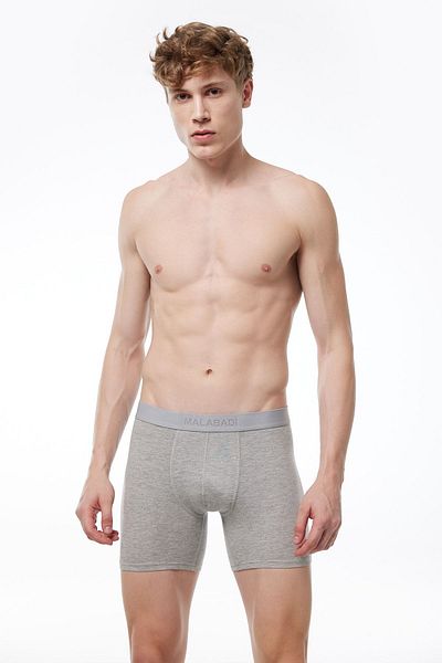 Malabadi Ανδρικό γκρι 3 Pack Modal Long Boxer 010