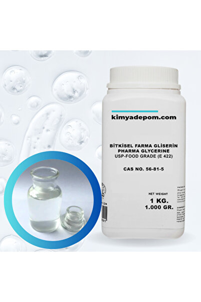 Kimya Depom Gliserin Bitkisel %99, Farma, Gıda Tipi (USP) 1 Kg.