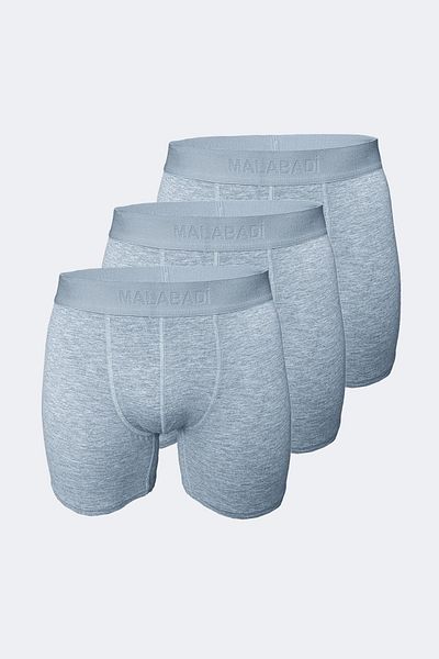 Malabadi Ανδρικό γκρι 3 Pack Modal Long Boxer 010