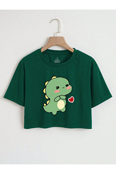 Revasser DINO Štampano Šareno Oversize kroj Pamuk Žene Skraćeni kroj T-shirt ...