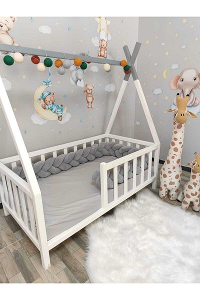 Lucky Kids نموذج حماية من القطيفة الجديدة - 360 سم، مجموعة من 3 قطع، Welsoft Kumash (للمهد 60X120 / 70X110)