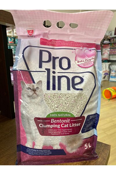 Pro Line bebek pudrası kokulu topaklanan kedi kumu 5lt