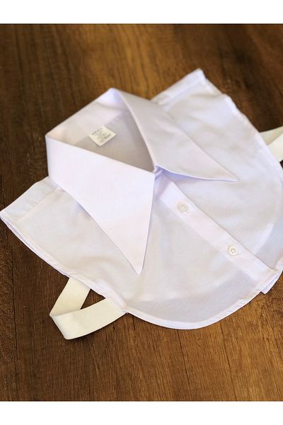mirach Guler de cămașă alb de dimensiuni mini - Guler confortabil pentru gât, fără mâneci și elastic subțire, model U