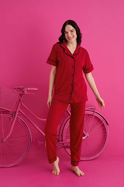 ELİTOL Gombos pamut Lycra pizsama szett