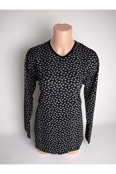 YAŞAR TRİKO Kadın Siyah Bej V Yaka Uzun Kollu Yanları Yırtmaçlı Yazlık Viskon...