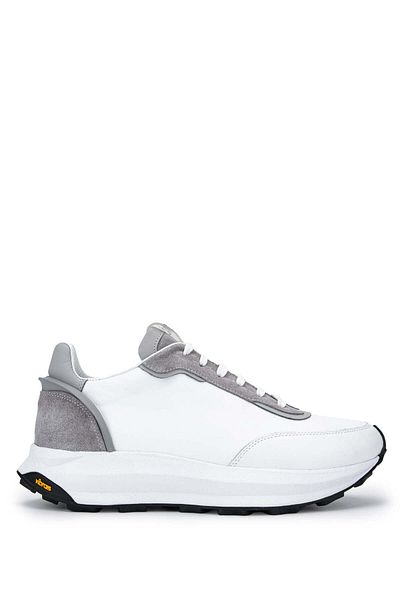 Tamer Tanca Men's White Genuine Leather Sneakers - Sports Shoes