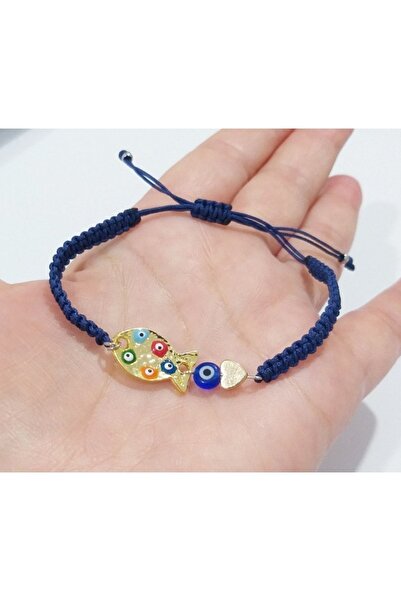 Funny Takılar Mineli Nazar Boncuklu Hematit Kalpli Balık Bileklik