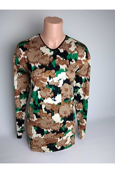 YAŞAR TRİKO أسود فسكوزي ليكرا الصيف الخامس الرقبة طويلة الأكمام الجانب الشق ا...