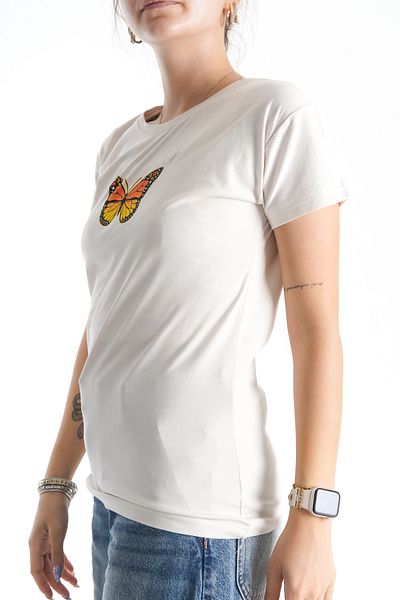Moda Değirmeni Γυναικείο Tshirt με στάμπα πεταλούδας - Skin BG1196-314-0001