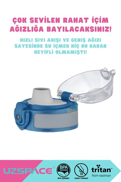 Uzspace 600ml New Collection Silicone Body Comfortable Drinking Mouth Tritan Water Flask No Bpa No Smell