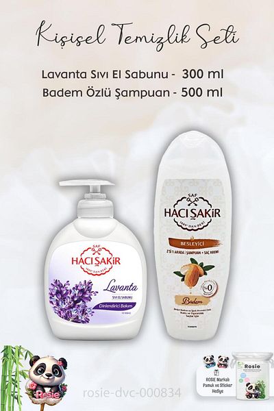 Hacı Şakir Lavender 300 ml Relaxing Liquid Soap and 500 ml Almond Shampoo - ROSIE
