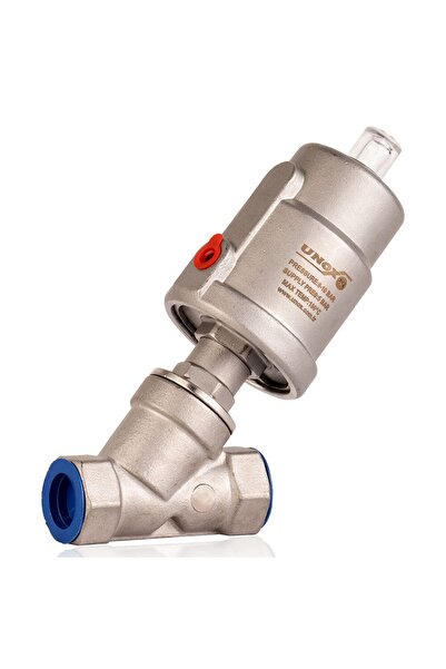 Unox 1/2" Y-tipi Dişli Normalde Kapalı Pnömatik Pistonlu Vana