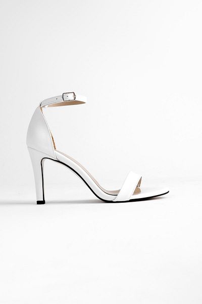 Lal Shoes & Bags Pride White Single Strap Women's Heeled Shoes