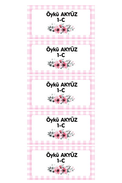 Demo Etiket Okul etiketi -- 200 Adet  Kişiye Özel Okul Etiketi/ Defter Kalem ...
