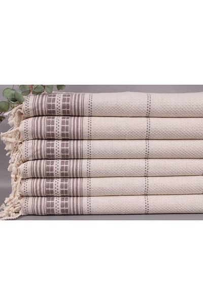 Kayra Export بيشتيمال إبريق شاي قطني بني بيشتيمال حجم صغير 50x100 سم كتان بيشتيمال