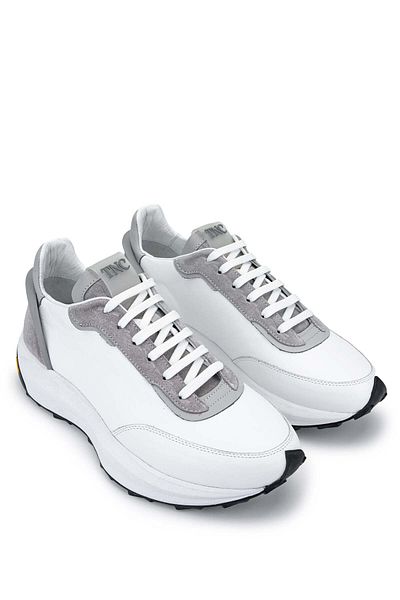 Tamer Tanca Men's White Genuine Leather Sneakers - Sports Shoes