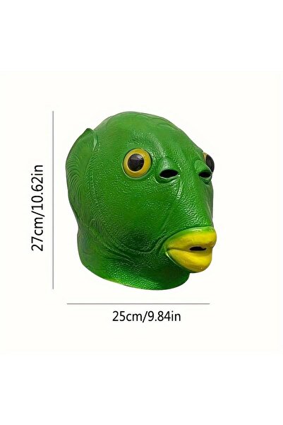 SYNOPE Μάσκα προσώπου με έκπληξη από λατέξ με ροζ κεφάλι ψαριού για πάρτι