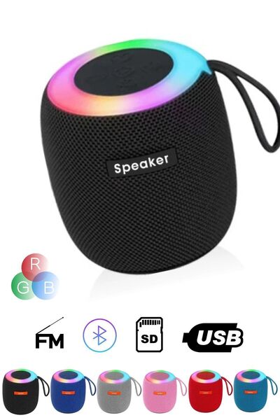 Favors Mini RGB Işıklı Bluetooth Speaker Taşınabilir Ses Bombası Stereo Yüksek Kalite Hoparlör Ses Seviyesi