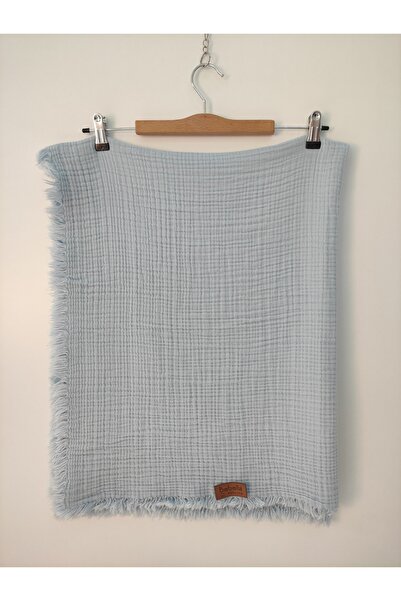Bebella 4 Layer Muslin Fringed 100% Cotton Blanket - 100x120 cm Stroller Cover with Gift