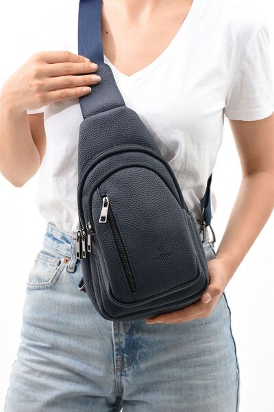 Sellini حقيبة الجسم للجنسين باللون الأزرق الداكن - متعددة الأقسام وحزام قابل ...