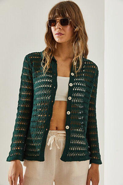 Bianco Lucci Openwork Women's Cardigan -20246147