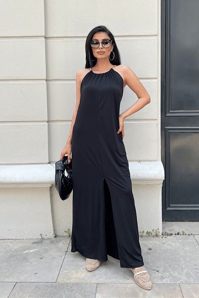 giyimmasalı Black Tile Jersey Chain Detailed Dress