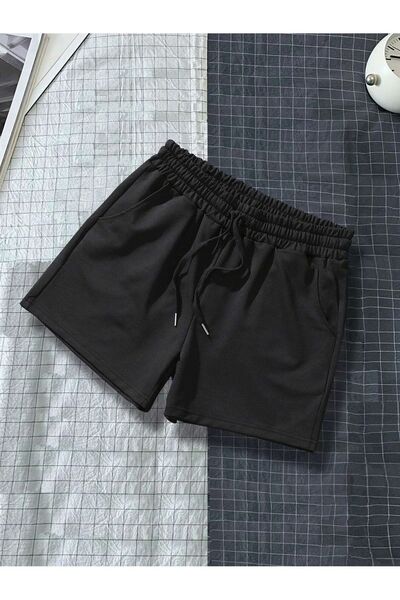 ROSE&SEA ROSE Baskılı Likralı Siyah kadın Regular fit Şort