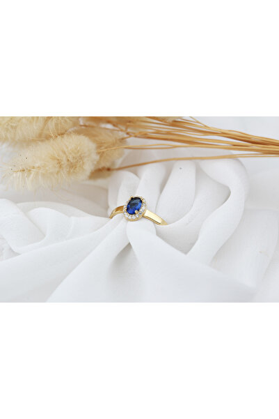 Glorria Kişiye Özel Doğum Taşı Gümüş Oval Yüzük