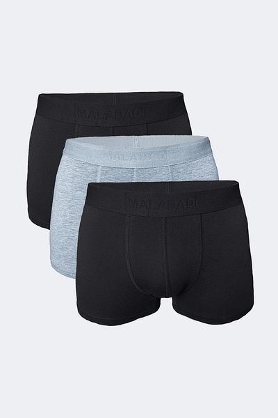 Malabadi Ανδρικό Μαύρο Γκρι 3 Πακέτο Modal Short Boxer 011