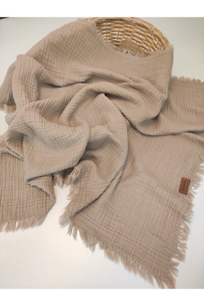 Bebella 4 Layer Muslin Fringed 100% Cotton Baby Stroller - 100x120 cm Gift