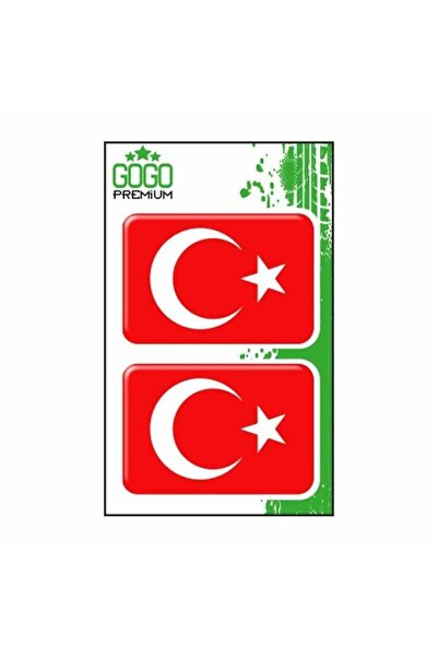 gogo premium TÜRK BAYRAĞI 3 (4X6 cm) İKİLİ DAMLA ETİKET