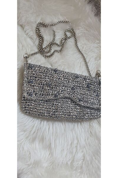 Knittingworld Abiye çanta şık çanta gece  çantası  kağıt ipten çanta