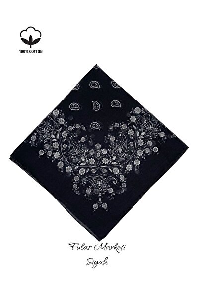 Fular Marketi Add 4 to Cart Pay 3 Promotion 100% Cotton Crush Pattern Black