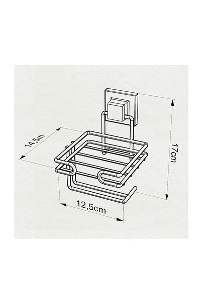 EYM Ef-275 Model Toilet Wc Paper Holder - Black with Adhesive and Refills