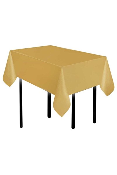 Görkem Toptan مفرش طاولة بلاستيك ذهبي مقاس 120x180 سم نايلون