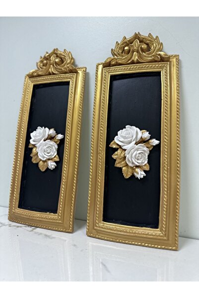 busraconcept Duvar tablosu 2 li siyah gold