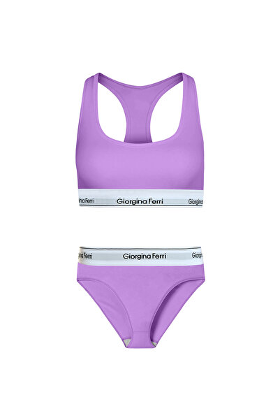 GIORGINA FERRI طقم نسائي مكون من قطعتين للاستخدام اليومي - حمالات رياضية وسراويل داخلية سهلة الارتداء Elsa