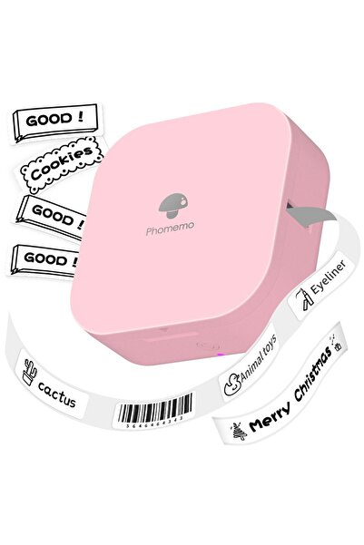 Phomemo Q30 Mini Etiket Makinesi Pembe, Kablosuz Taşınabilir Termal Bluetooth...