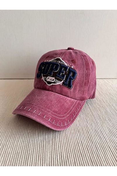 CosmoOutlet Unisex Embroidered Claret Red Hat - Super Premium, Washable Back Adjustable