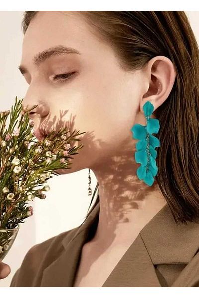 Wibex accessory Cool Pleasant Dangle Earrings with Rose Leaf Pattern to Use It in Fashionable and Everyday Life