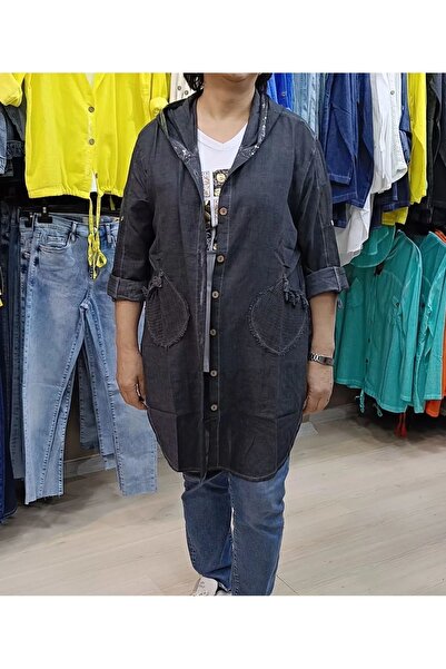 caddegiyimpendik Füme rengi keten gömlek