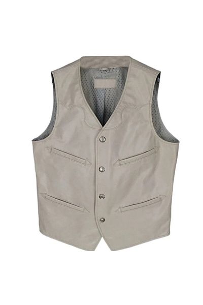 NYC GİYİM TEKSTİL Genuine Leather Gray Vashion Vest