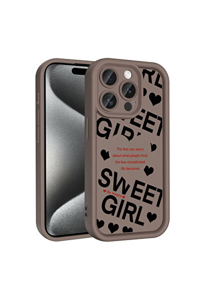 m.tk moveteck iPhone 14 Pro Max Case Soft Colorful Launch Silicone Coffe Patterned 3D Protruding Edge Protected